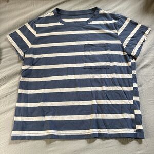 Blue and White Striped Women’s Shirt